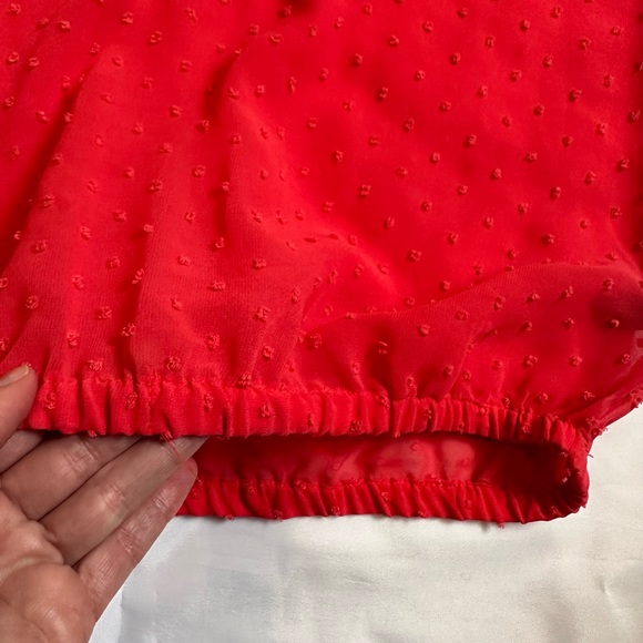 The Limited Women Coral Pink V-Neck Short Sleeve Blouse Transparent Size XS EUC - Picture 6 of 12